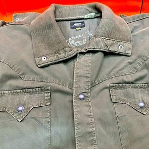 Vintage G Star light military style jacket / fatigues. Green size L